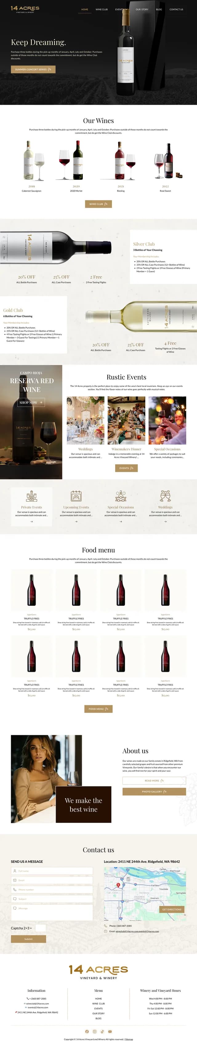 Thiết kế website 14 Acres, trọn trang từ đầu tới chân