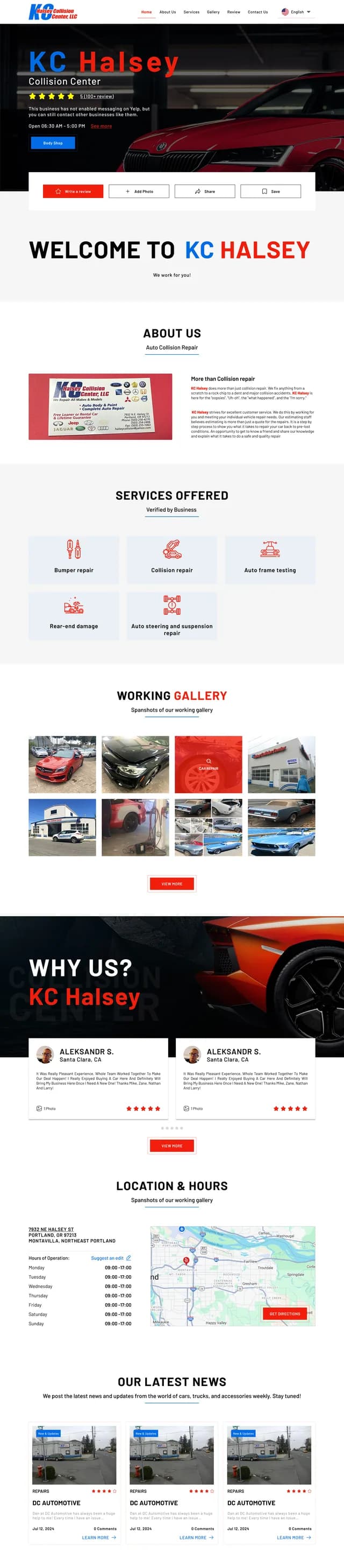 Thiết kế website KC Halsey, trọn trang từ đầu tới chân