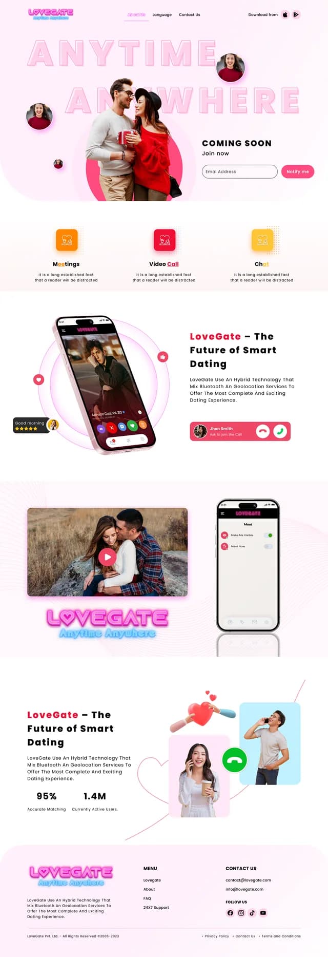 Thiết kế website LoveGate, trọn trang từ đầu tới chân