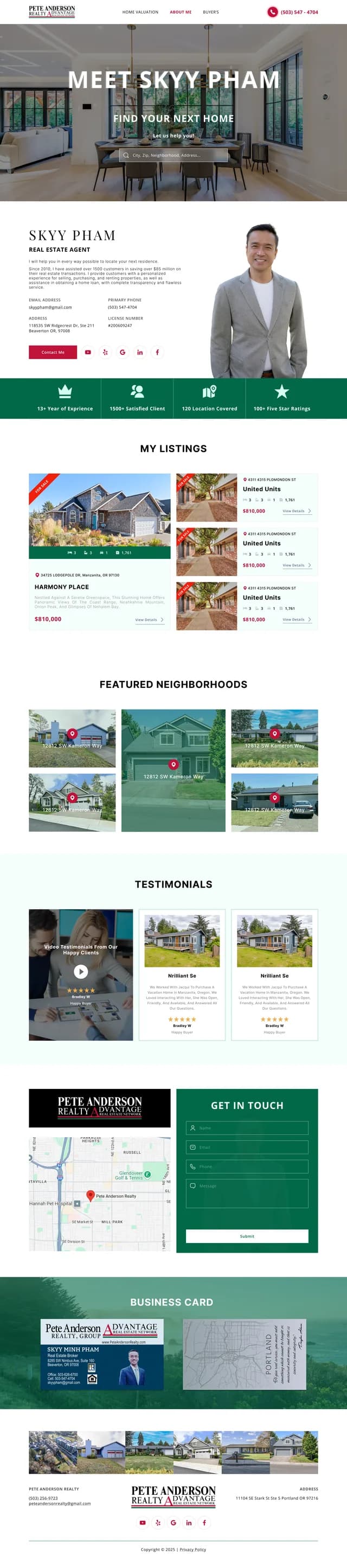 Thiết kế website Skyy Pham, trọn trang từ đầu tới chân
