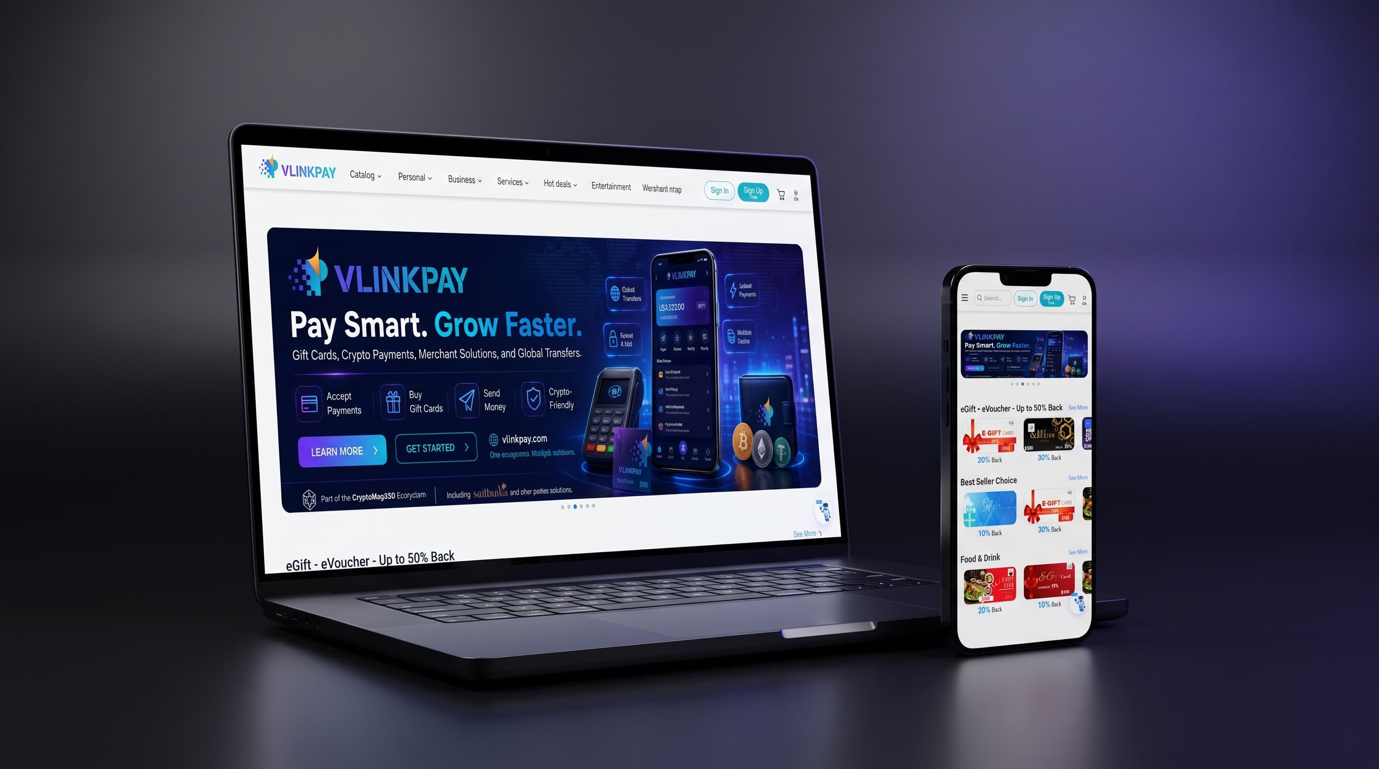 Cổng thanh toán VlinkPay trên desktop và điện thoại